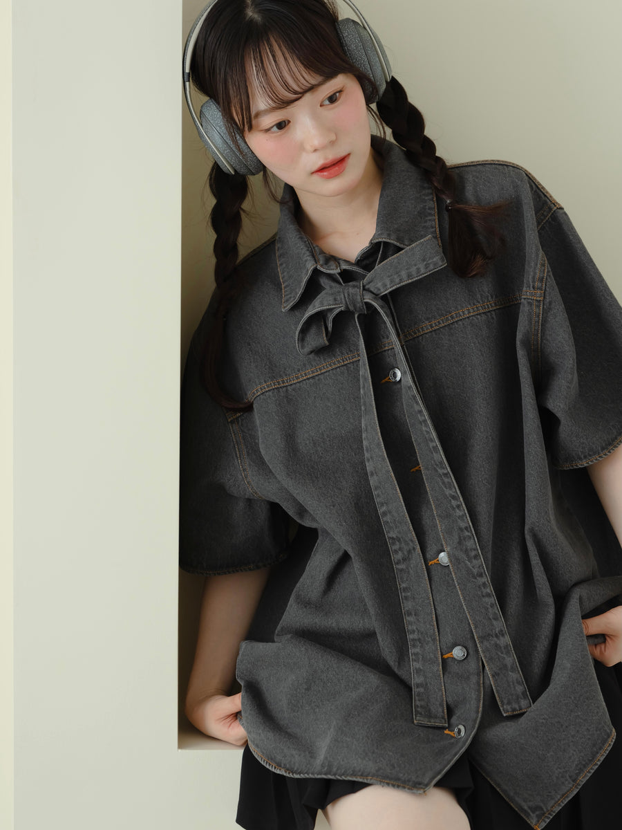 リボンデニムサマーシャツ【8月11日発売】
