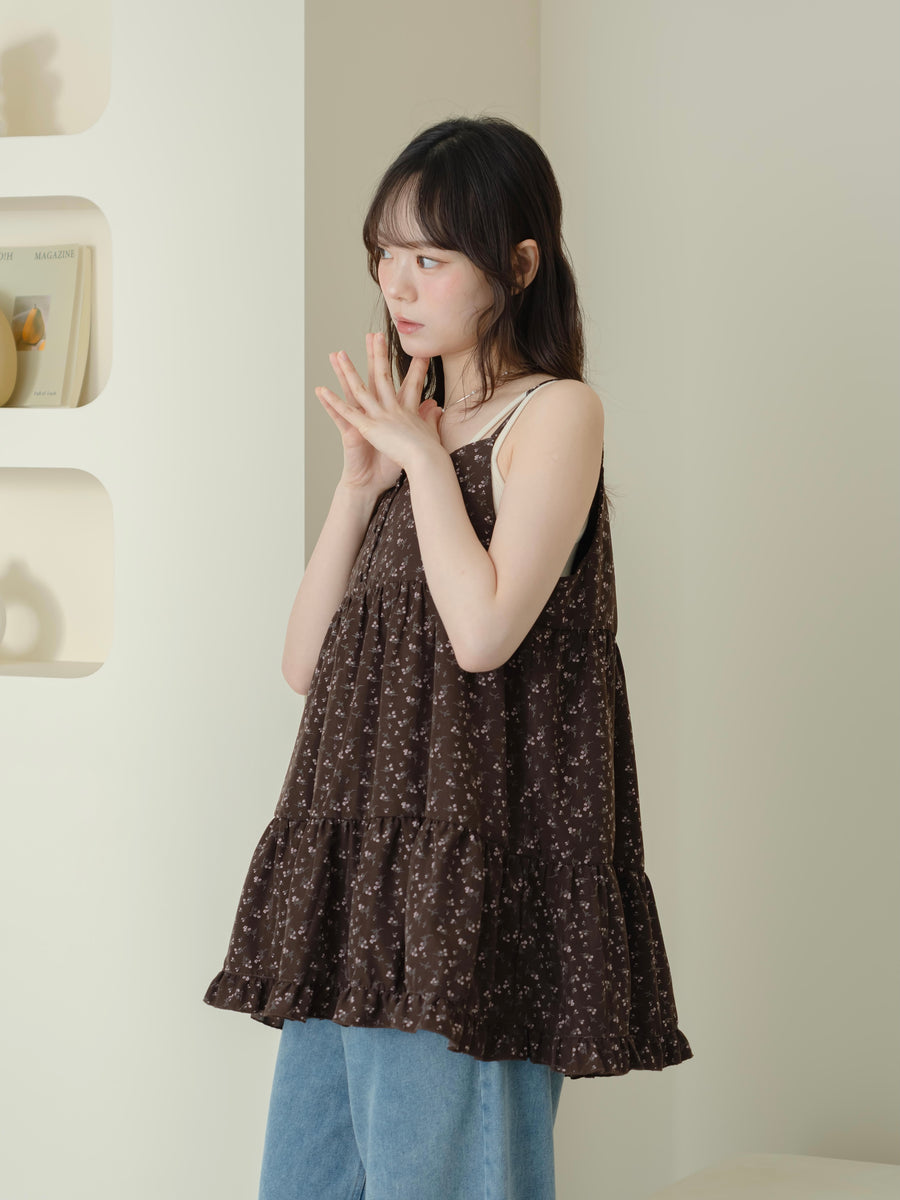 花柄フリルキャミトップス【8月11日発売】