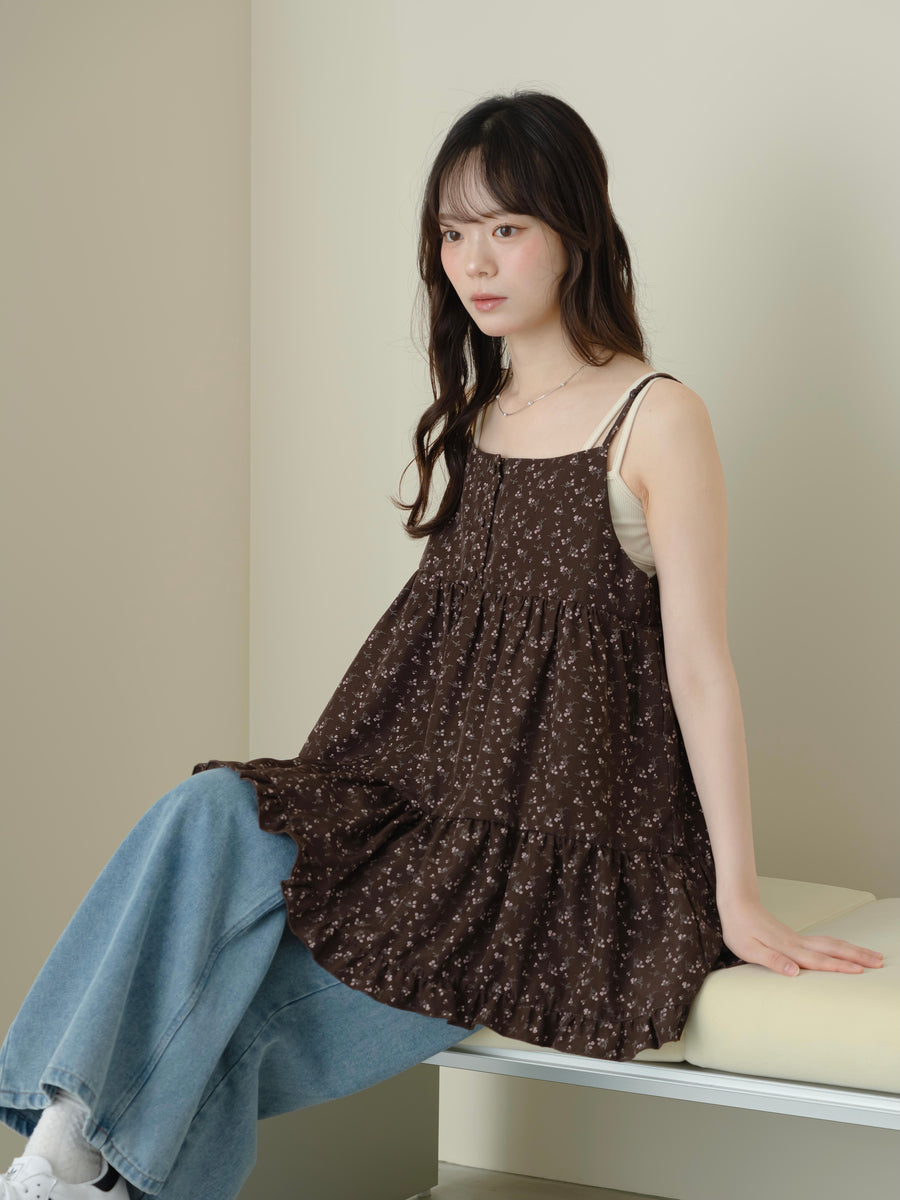 花柄フリルキャミトップス【8月11日発売】