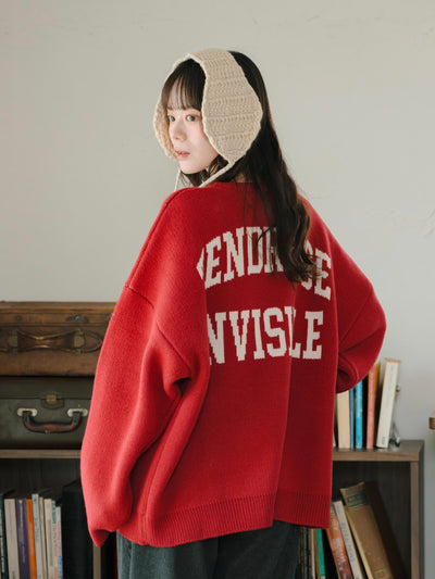 オーバーサイズカレッジニット