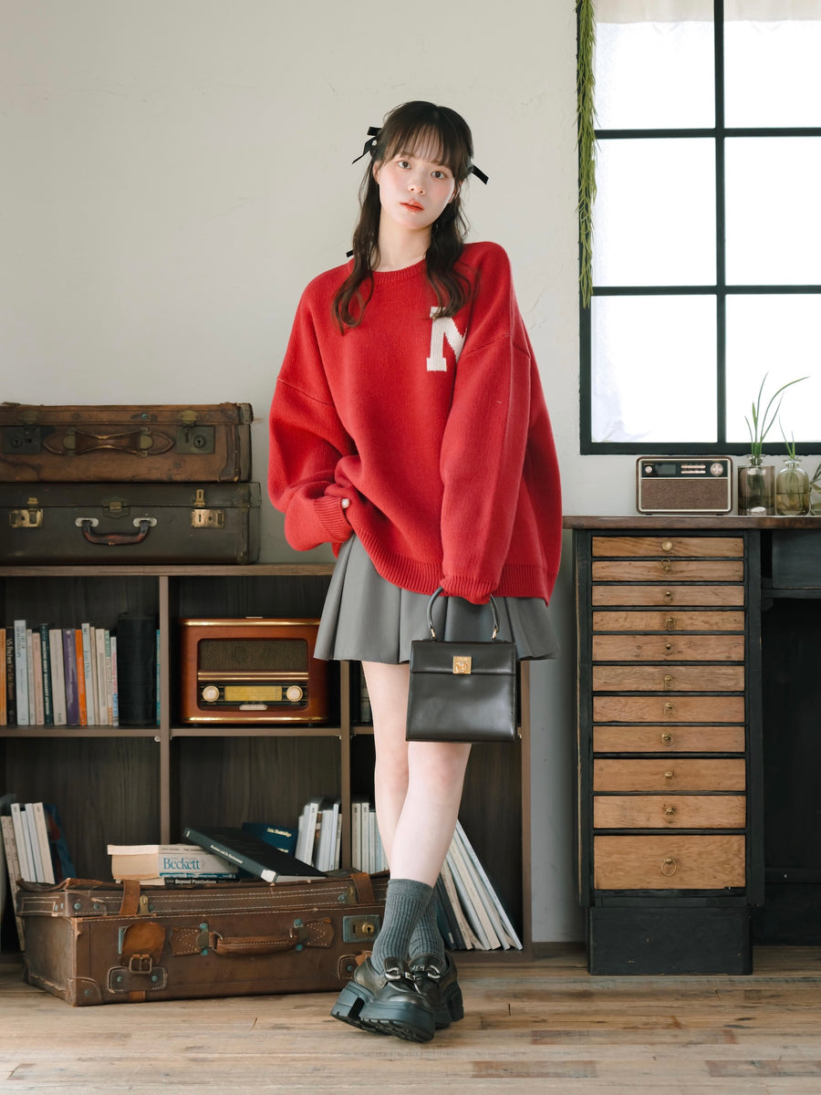 オーバーサイズカレッジニット