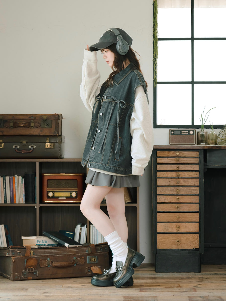 リボンデニムベスト【10/14販売開始】