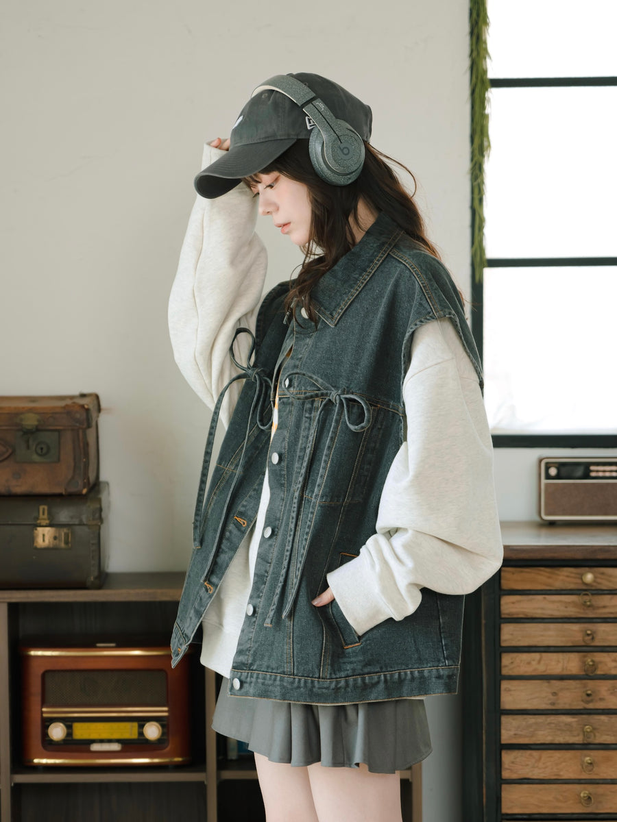 リボンデニムベスト【10/14販売開始】