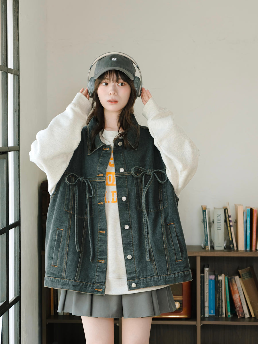 リボンデニムベスト【10/14販売開始】