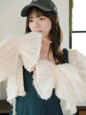 Fluffy sheer blouse